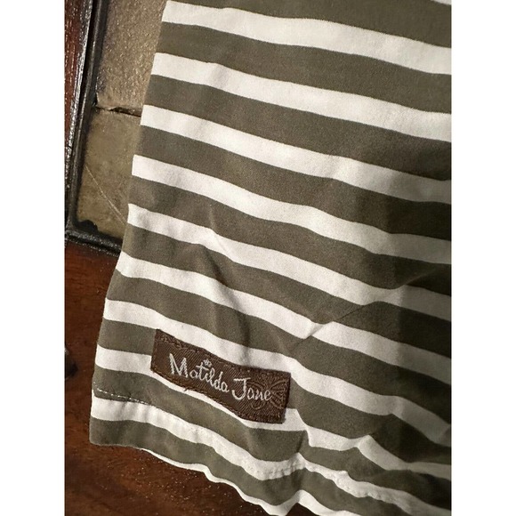 Matilda Jane Gentle Breeze Top Size L Floral & Stripe Ruffle Short Sleeves Rayon - Picture 4 of 5
